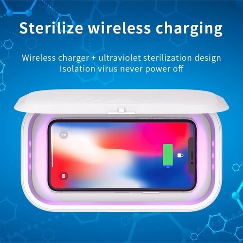 Phone sanitizer with - uv,